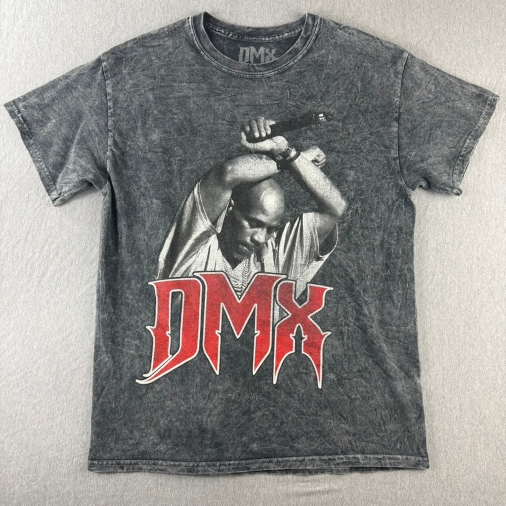 DMX Graphic T-Shirt Mens Medium Gray Acid Wash Excellent Vintage Rap Tee
